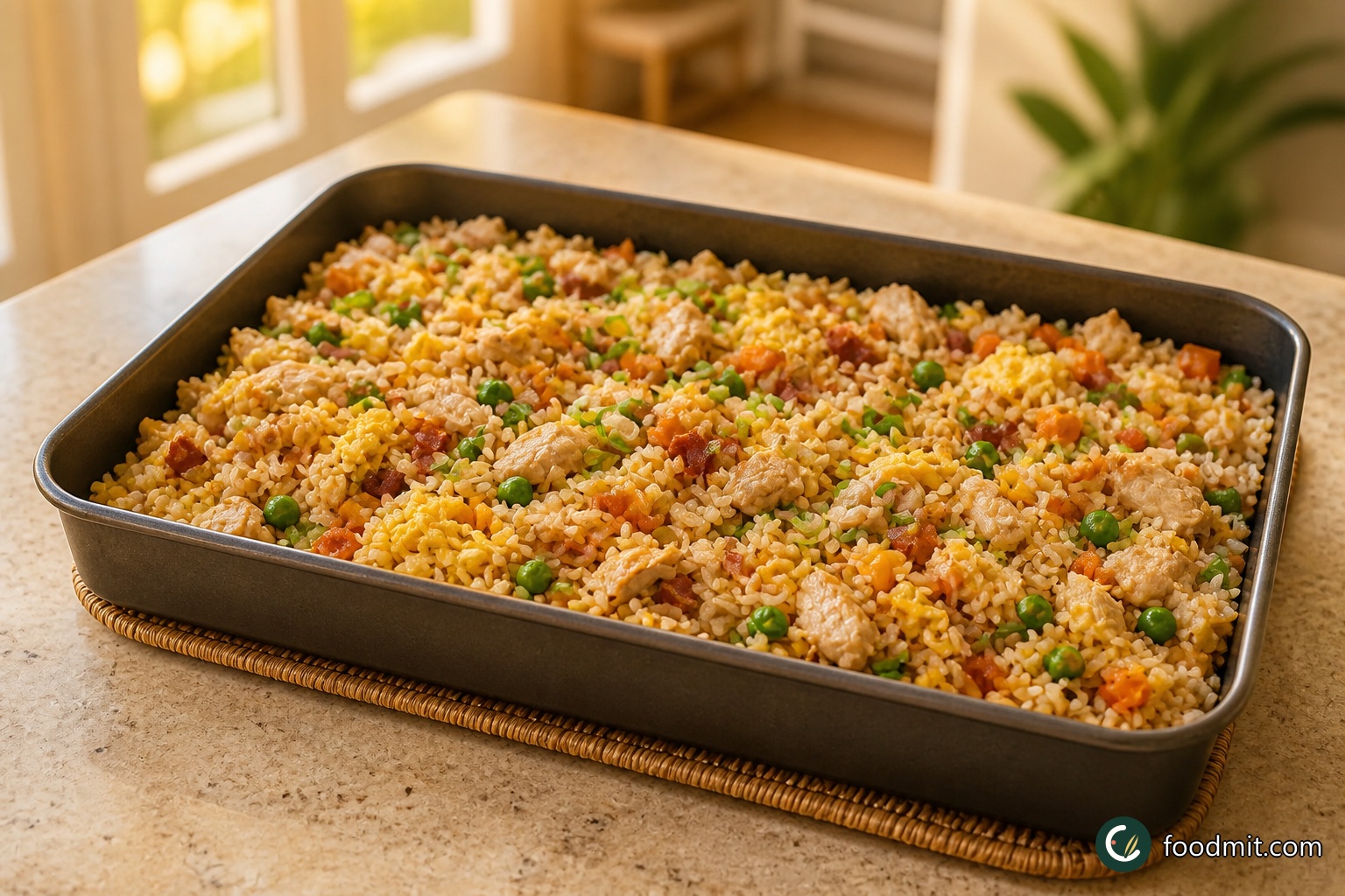 Baked chicken fried rice