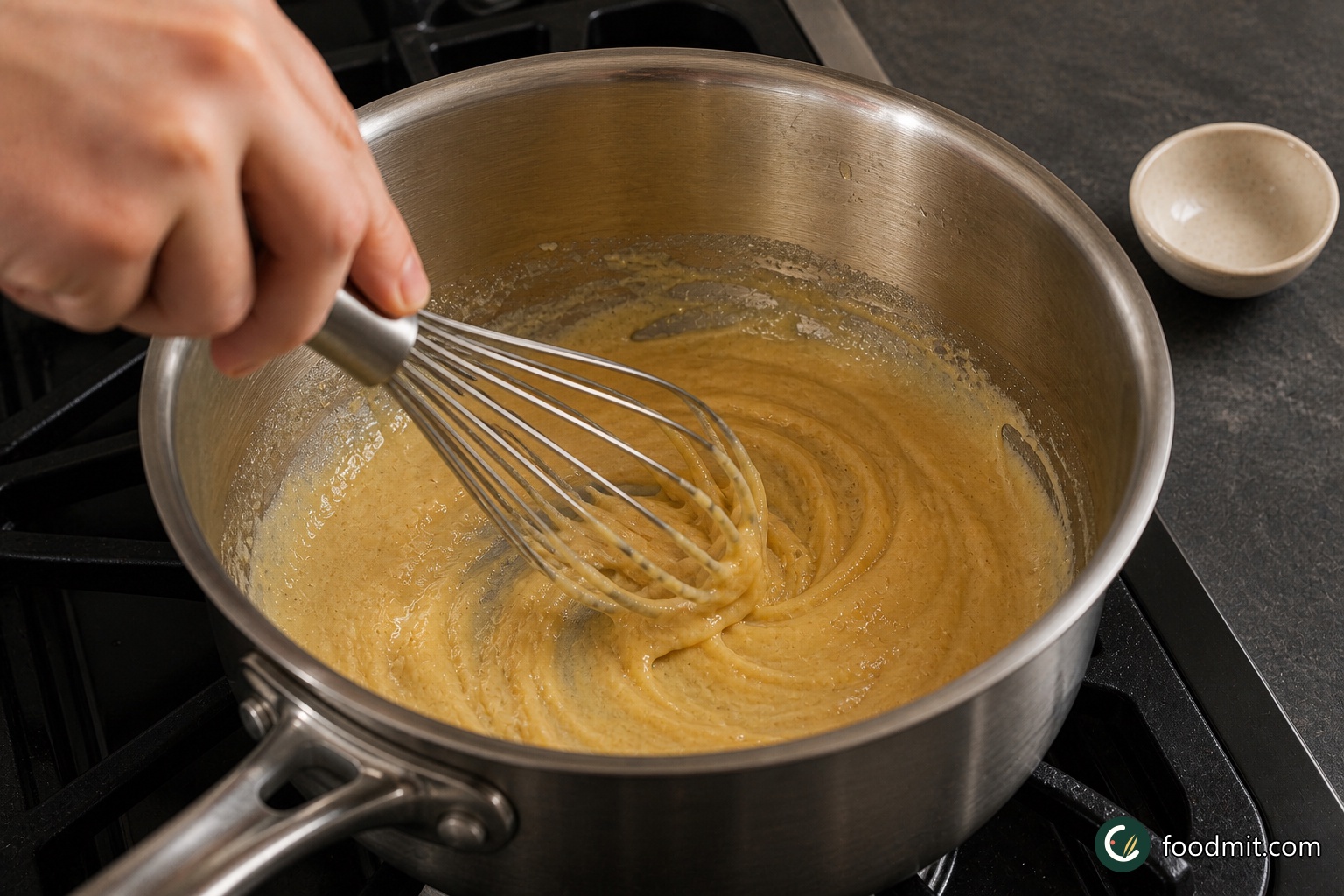 Return the empty pot to medium heat and melt the 3 tablespoons of butter. Once it is foaming, whisk in the flour. Keep whisking until the paste becomes a shade darker, 1 to 2 minutes, without letting it scorch. Add the mustard powder and whisk until evenly dispersed.