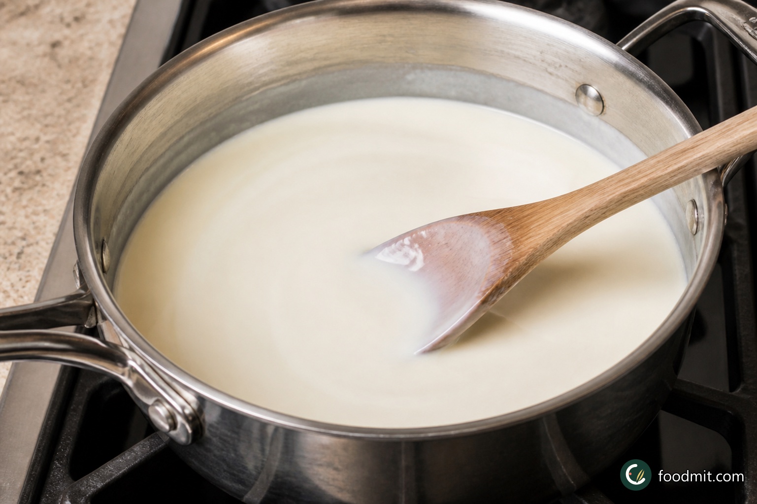 Pour the whole milk into a large saucepan and bring it just to a boil over medium heat. Immediately reduce the heat to medium-low and add the cubed cream cheese. Stir continuously for about 2 minutes, pressing any soft pieces against the pan as needed, until the cream cheese has melted into the milk and the base looks smooth rather than lumpy.