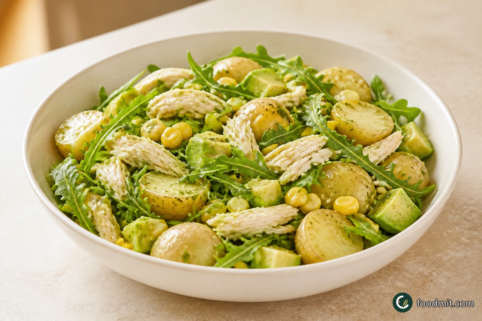 Chicken and sweetcorn potato salad