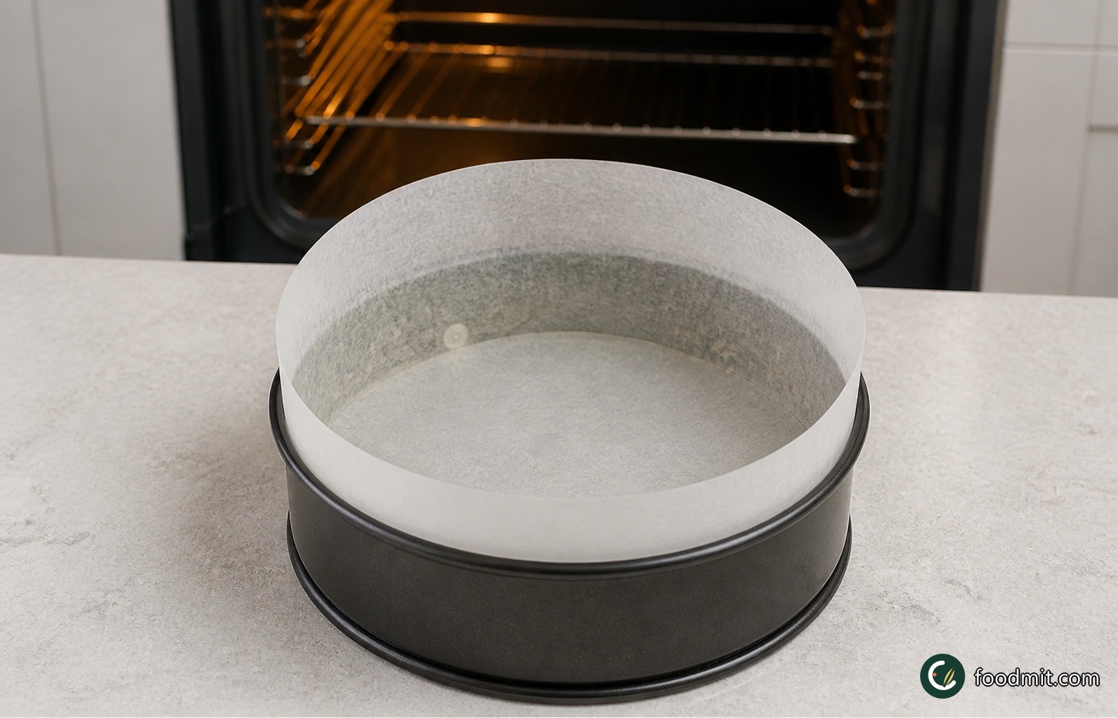 When the fruit has soaked, heat the oven to 170°C/Gas 3. Grease a 20 cm round loose-based cake tin and line both its base and sides with baking parchment, making sure the side liner stands neatly and can support a parchment cover later.