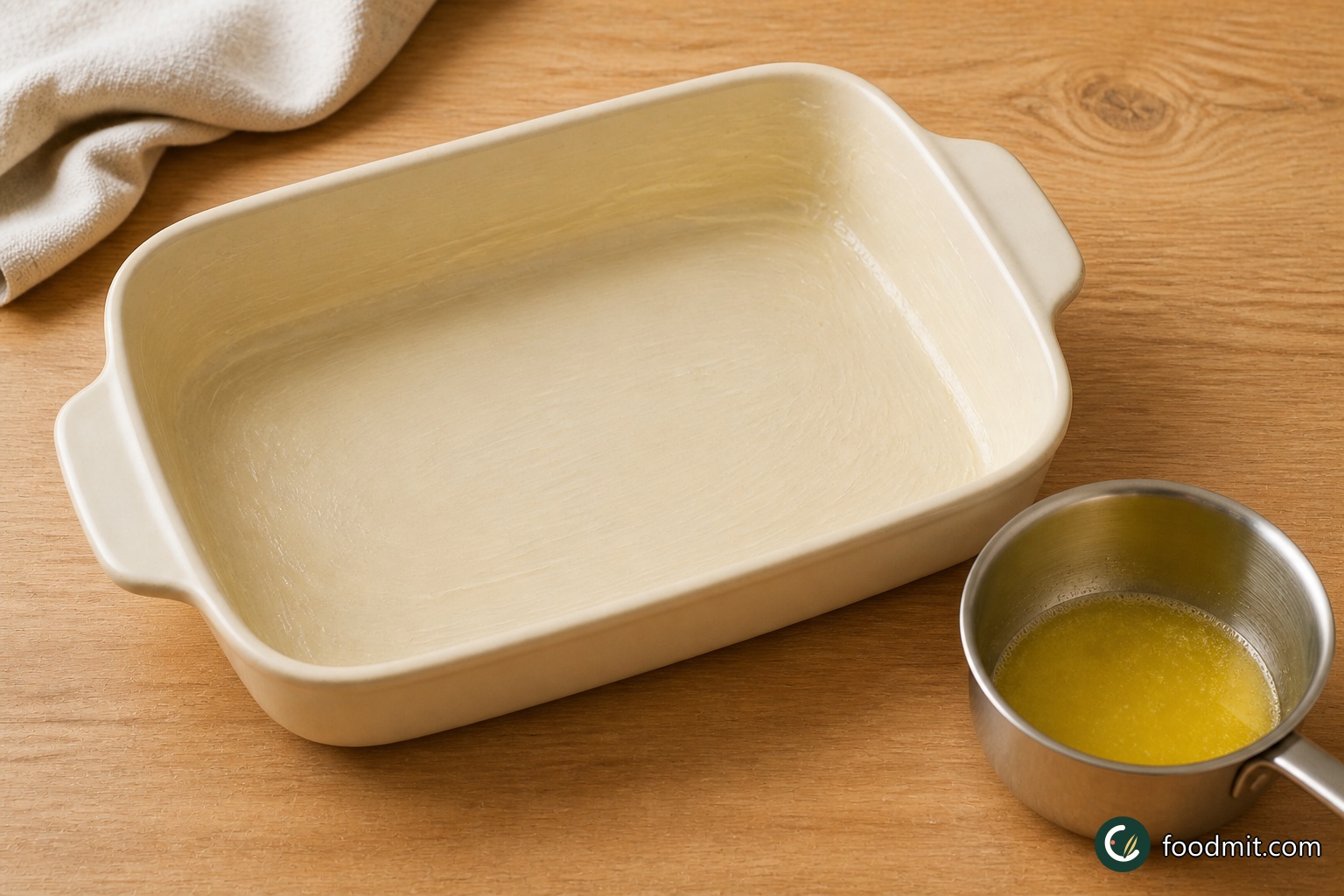 Set the oven to 375°F and butter a 3-quart casserole dish, covering the bottom and sides. Melt 2 tablespoons of the butter in a small saucepan over medium heat; take it off the heat as soon as it is fully liquid.