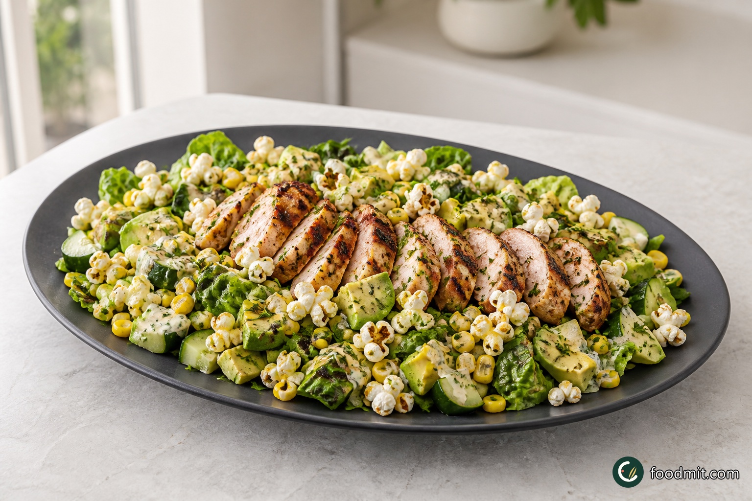 Corn, avocado and chicken salad