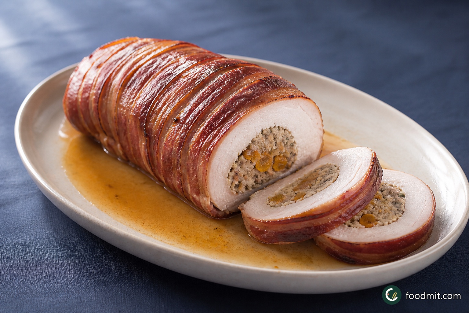 Turkey breast with sausage & apricot stuffing